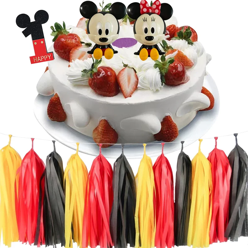 

18pc/Set Mickey mouse Minnie mouse Ornaments Cake Topper Baby Birthday Party Decoration Cake Decoration Supplies Birthday Gift
