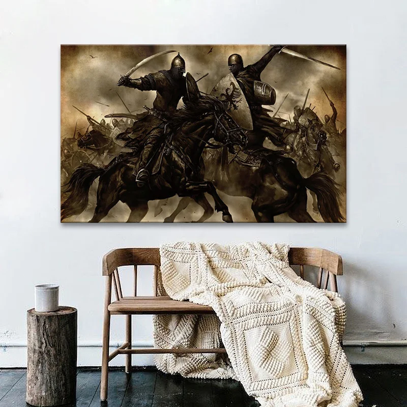 

medieval knight warrior soldier battle fantasy artwork posters on the wall picture home living room decoration for bedroom