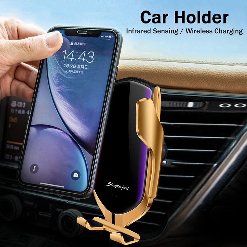 Автоматическое автомобильное беспроводное зарядное устройство R1 10 Вт для iPhone SE