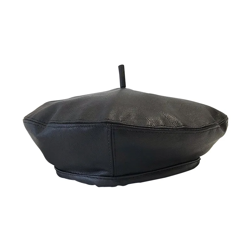 Черный берет летняя женская тонкая шляпа в британском стиле восьмиугольная