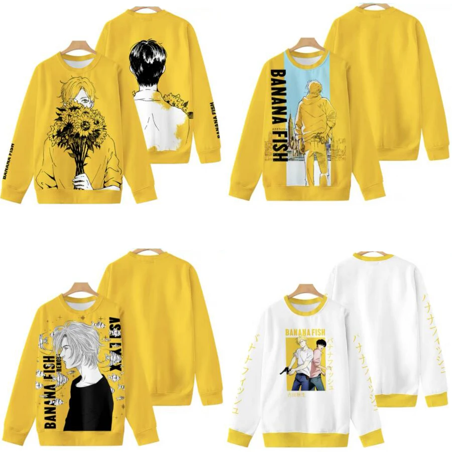 Короткая футболка с героями из японского аниме Банановая рыба 3D Свободные