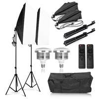 photography softbox lighting kit 85w 5500k 3200k dimmable led video light softbox with wireless remote control 2m light stand