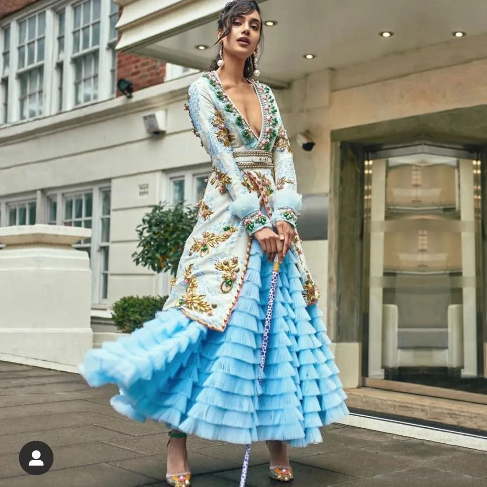 

Super Fashion Long Skirt Party Wear Woman Sky Blue Puffy Skirts Custom Ankle Length jupe femme faldas