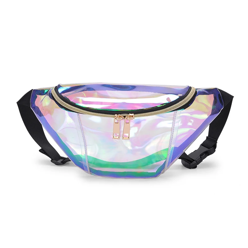 8 шт./лот Спортивная Светоотражающая прозрачная поясная сумка с лазерным рисунком, голографическая забавная дорожная сумка через плечо