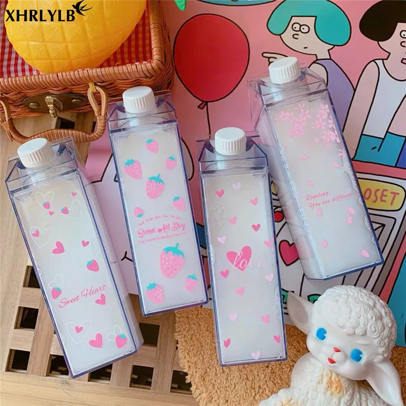 XHRLYLB 4 шт. креативная коробка для молока форма чашка воды любовь клубника Фламинго