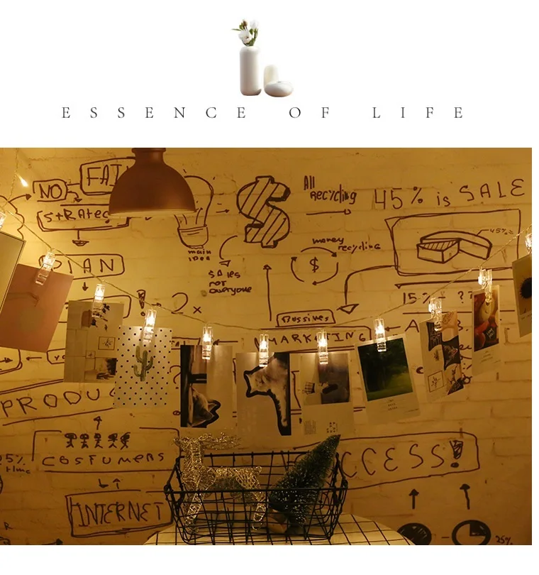 

10 20 30 50 100 LED Battery Power Hanging Picture Photo Pegs Clip Fairy Wire String Lamp Lights Chain Christmas Party Decoration
