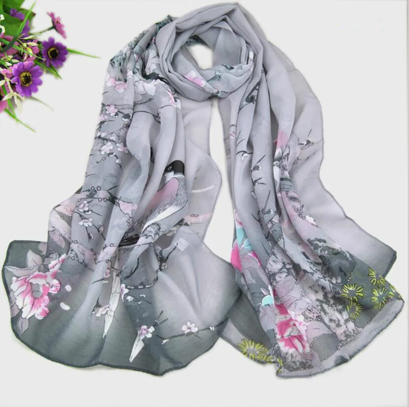 Женский шифоновый шарф Skarf в китайском стиле хиджаб хит продаж шали с цветочным и
