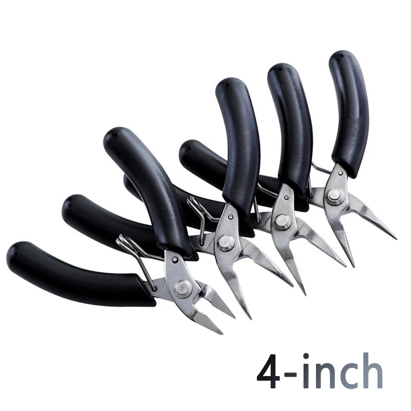 

4 Inch Mini Pliers Wire Cutter Cable Snips Electrical Cutting Pliers Pocket Repair Tools Curved Nose Pliers Needle-nose Pliers