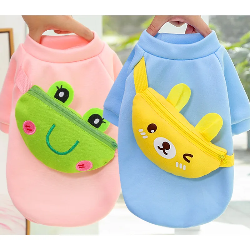 

Pet Dog Clothes Cute Animal Printed Pet Puppy Dogs Coat with Zipper Bag Warm Dog Sweatshirt Cat Sweater Pets Clothing Outfit