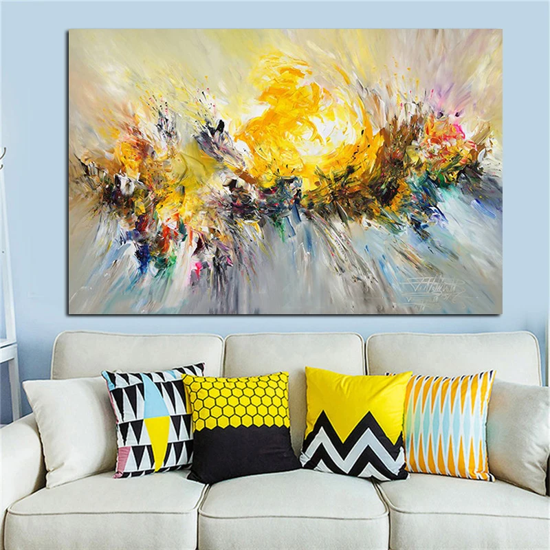 Цвет облако взрыва Nordic абстрактные граффити арт масляной живописи настенные