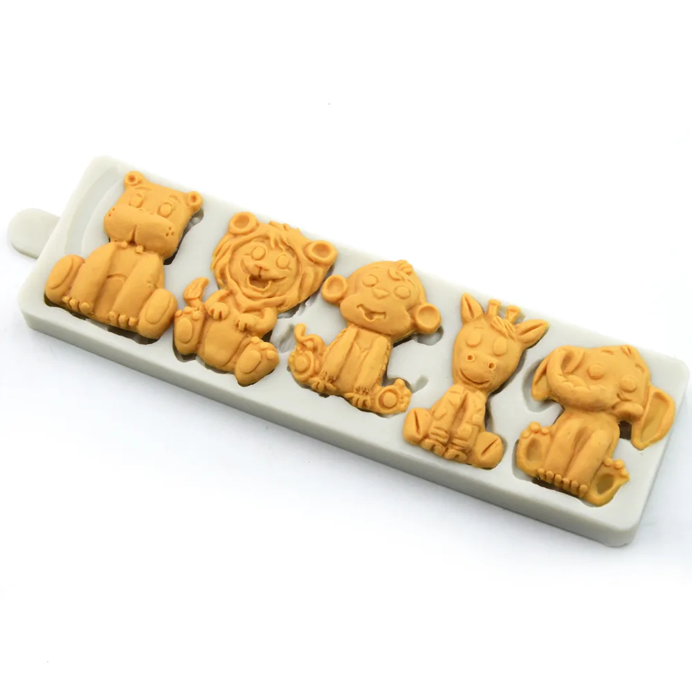 Мультяшный лес морская лошадь Лев слон обезьяна кролик животные силиконовая