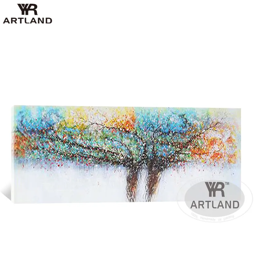 100% ручная работа масляная живопись на стене красочные любовники деревья для