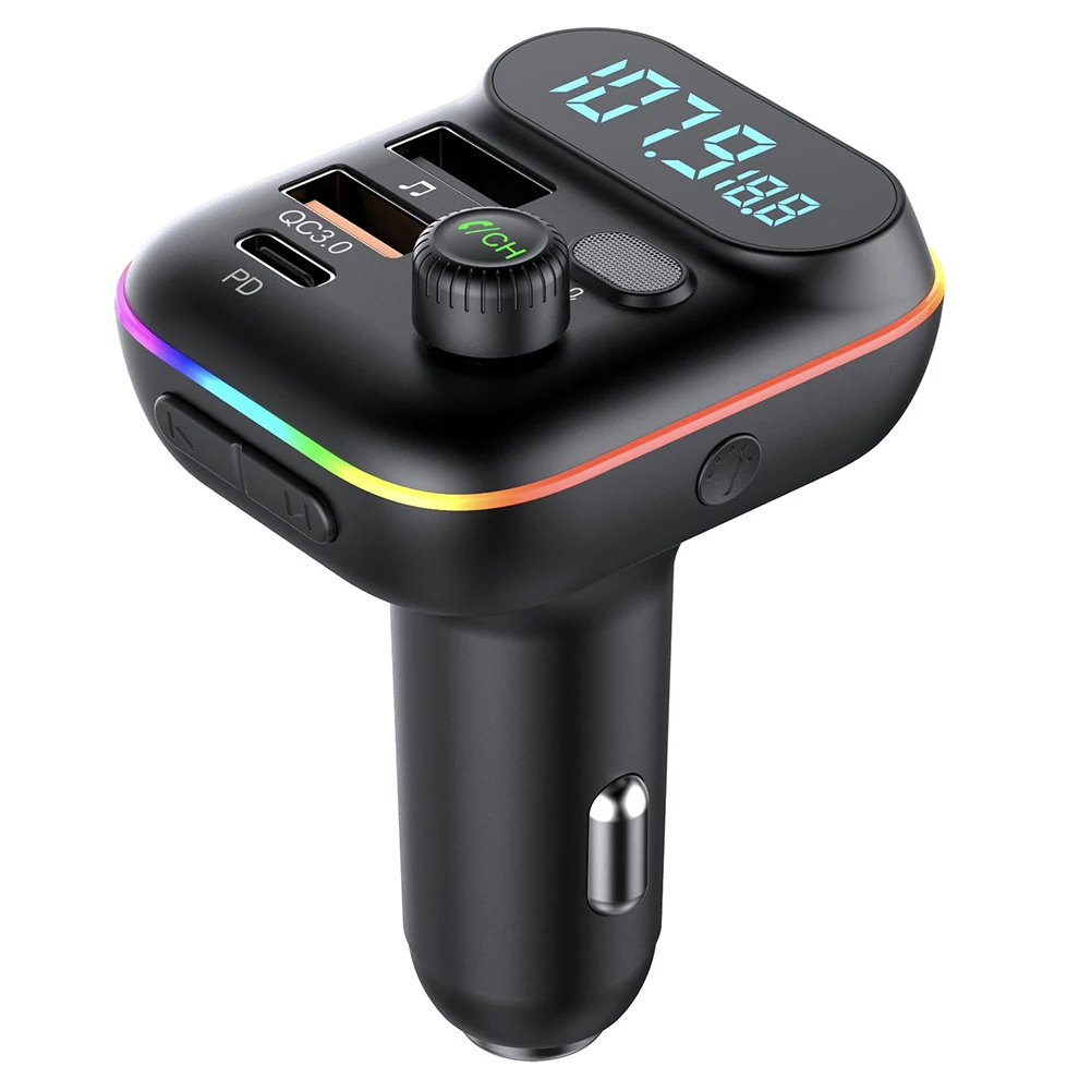 

Car MP3 Player Charger Handfree PD QC3.0 USB Fast Charger Bluetooth-compatible FM Transmitter Car MP3 Player