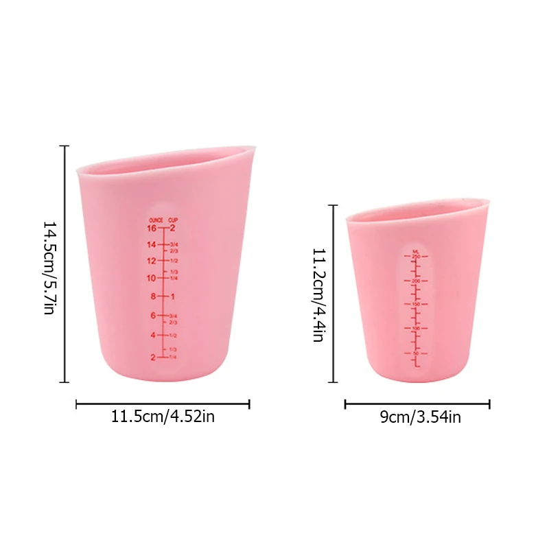 

Silicone Transparent Cup Scale Crystal Glue Measuring Cup Reusable Measuring Tools For DIY Baking Kitchen Accessories 250/500ml