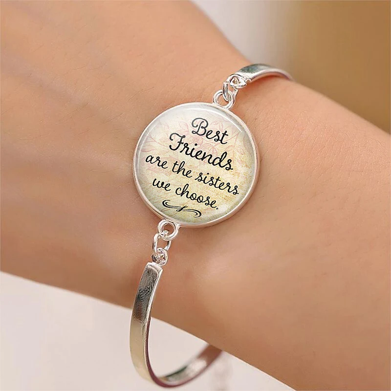 

Модный браслет "Лучшие Друзья сестры мы выбираем" браслет дружбы стеклянный браслет из кабошона женщин сестры друг ювелирные изделия