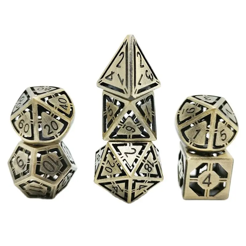 

7 шт. из полотого металла игра DND набор Игральный костей ролевой игры MTG