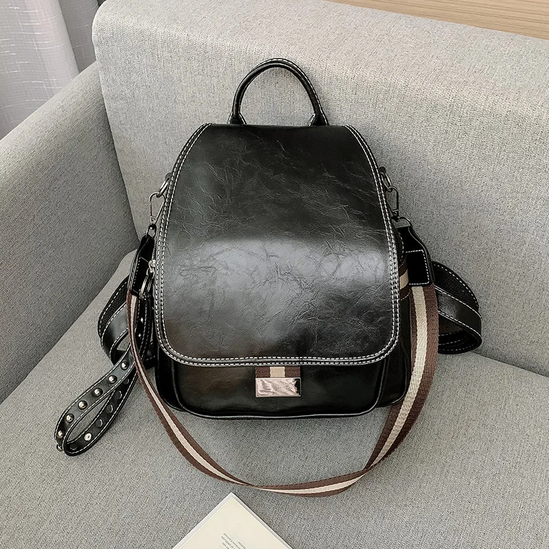 Популярный женский кожаный рюкзак, модные женские рюкзаки Mochila, женские повседневные винтажные сумки на плечо с большой вместительностью XA219H - Цвет: Black
