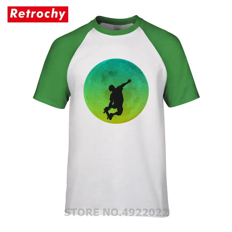 Луна Гравитация скейтбордист Конькобежец мальчик Мужская крутая футболка