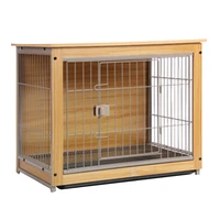 wood and iron wire pet cage stable cat cage metal wire cat home cages