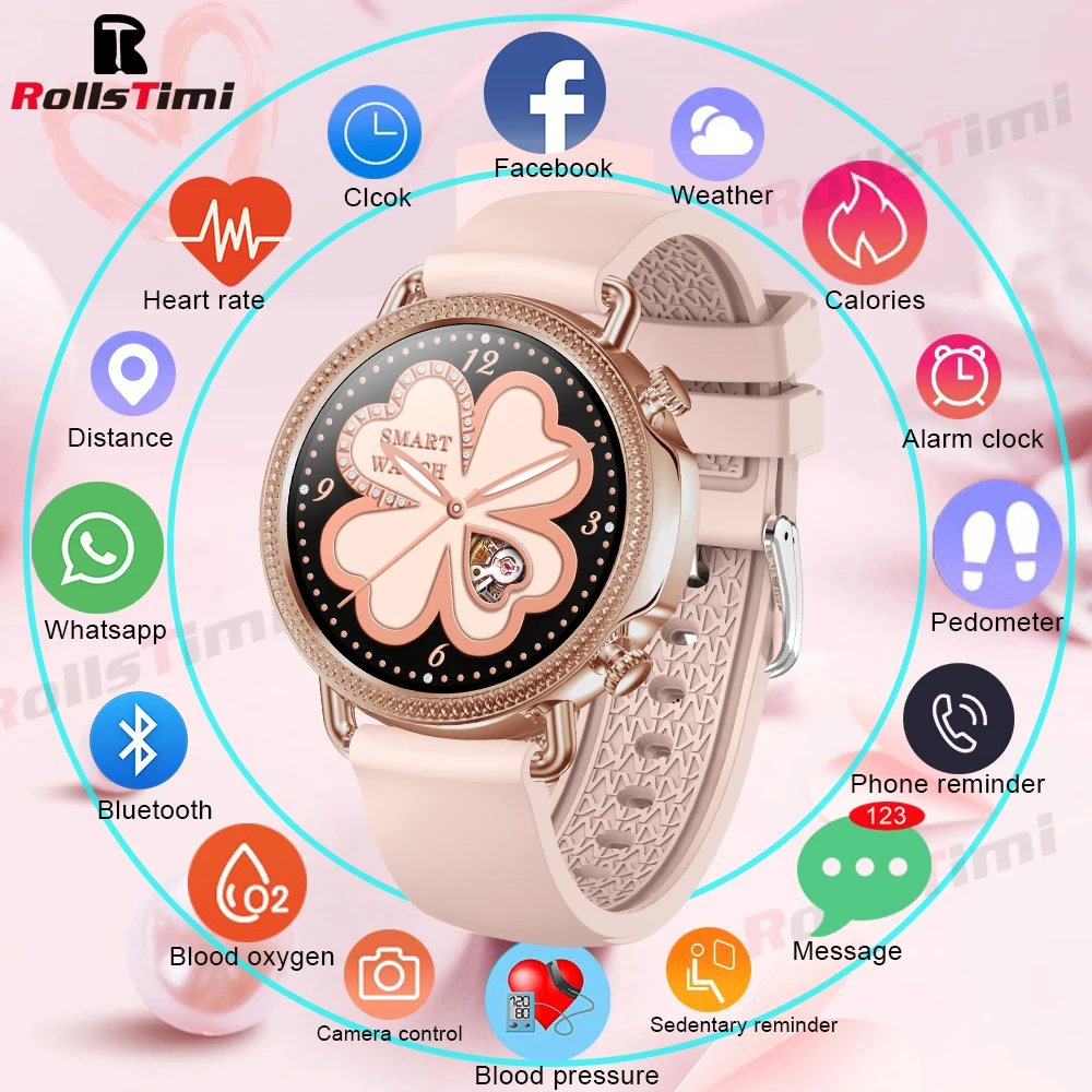 Смарт-часы для мужчин и женщин Rollstimi 2021 на Android фитнес-браслет с трекером