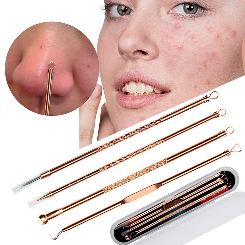 

4Pcs/Set Stainless Steel Acne Needle Set Beauty Tools Acne Squeeze Blackhead Removal Needle Makeup Accessories Skin Care Tools