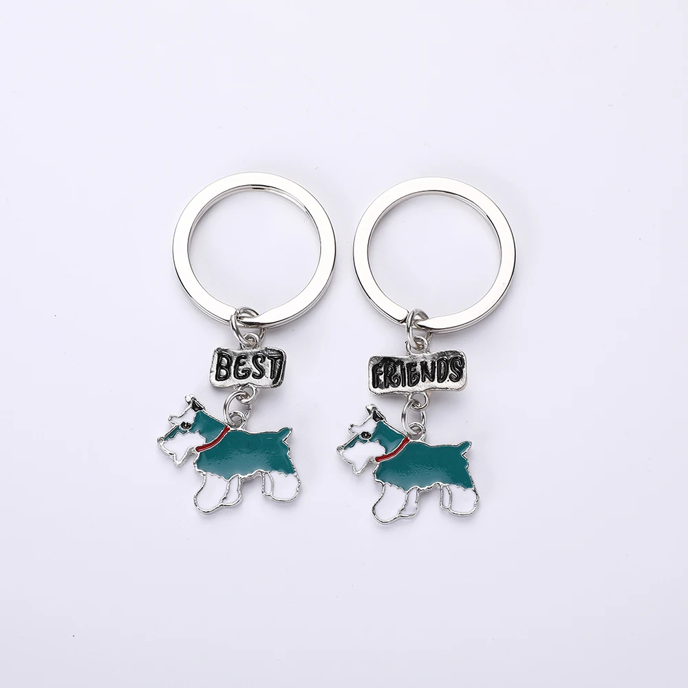 Брелок для ключей Schnauzer Dogs, брелок для ключей, сделай сам, сумка, подвеска, металлический брелок для автомобиля, Подарочный Брелок для ключей, женский брелок с пряжкой, брелок для ключей - Цвет: 07