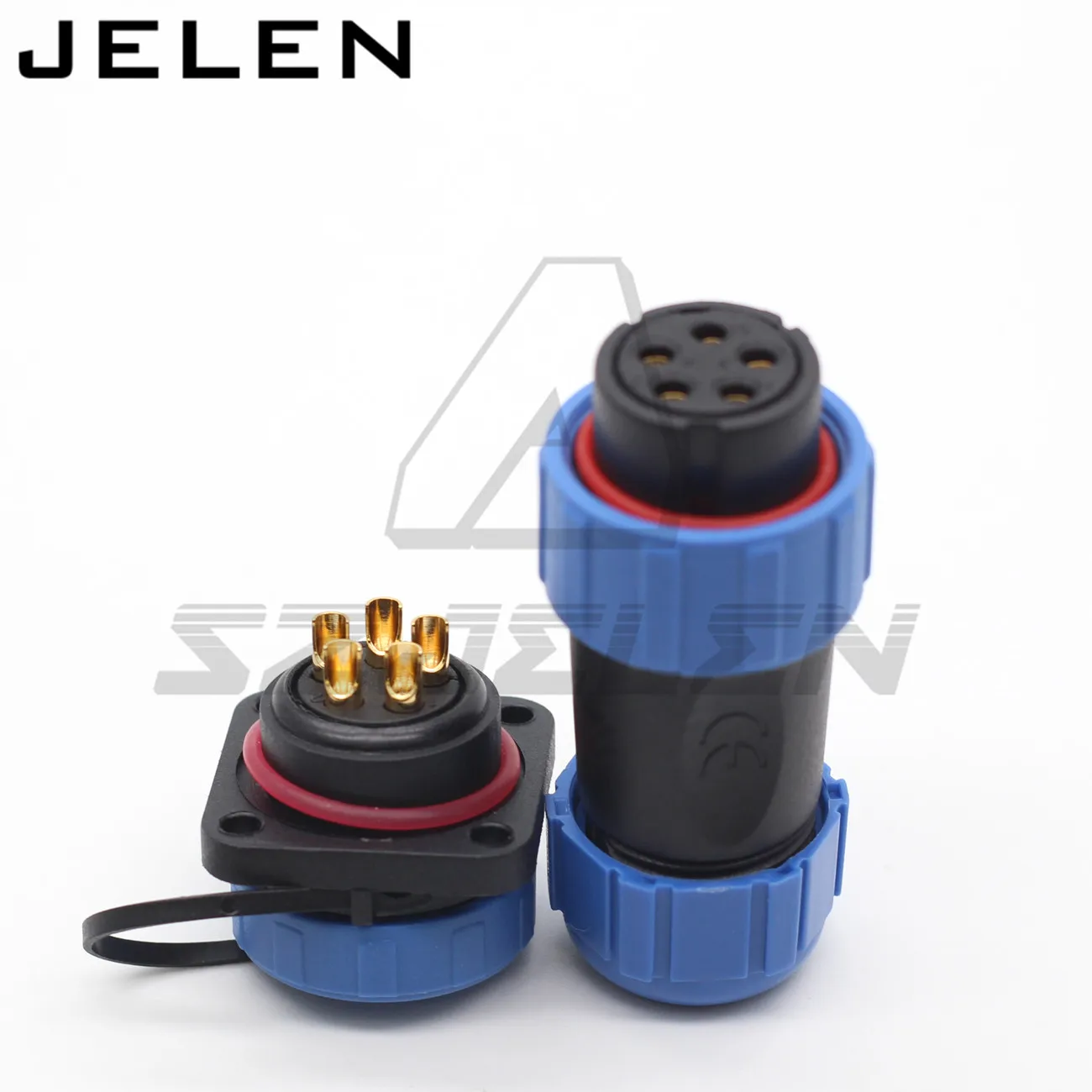 Водонепроницаемый 5-контактный разъем SP21 IP68, Квадратные панельные монтажные разъемы, штекерные и гнездовые разъемы, номинальный ток 30 А