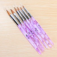 6 different size acrylic nail art brushes painting pens no 24681012