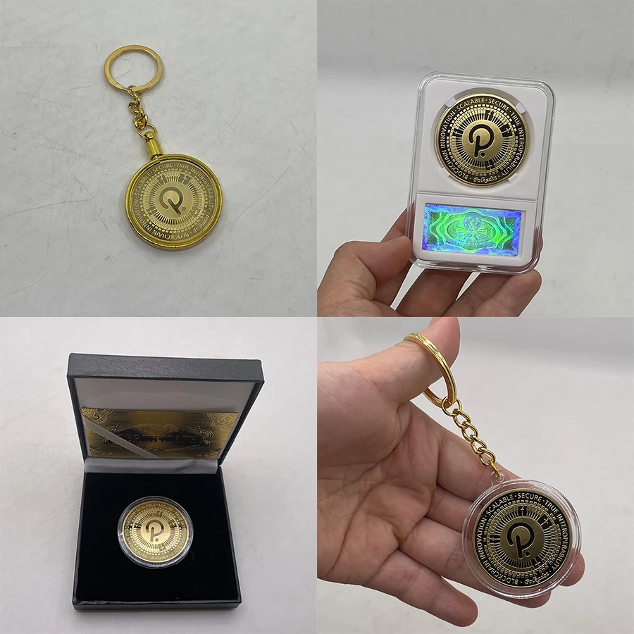 CO43 Polkadot, монета с брелоком, цифровые деньги, позолоченные криптовалюты, брелок, цепочка, инновационные коллекционные, отличный подарок