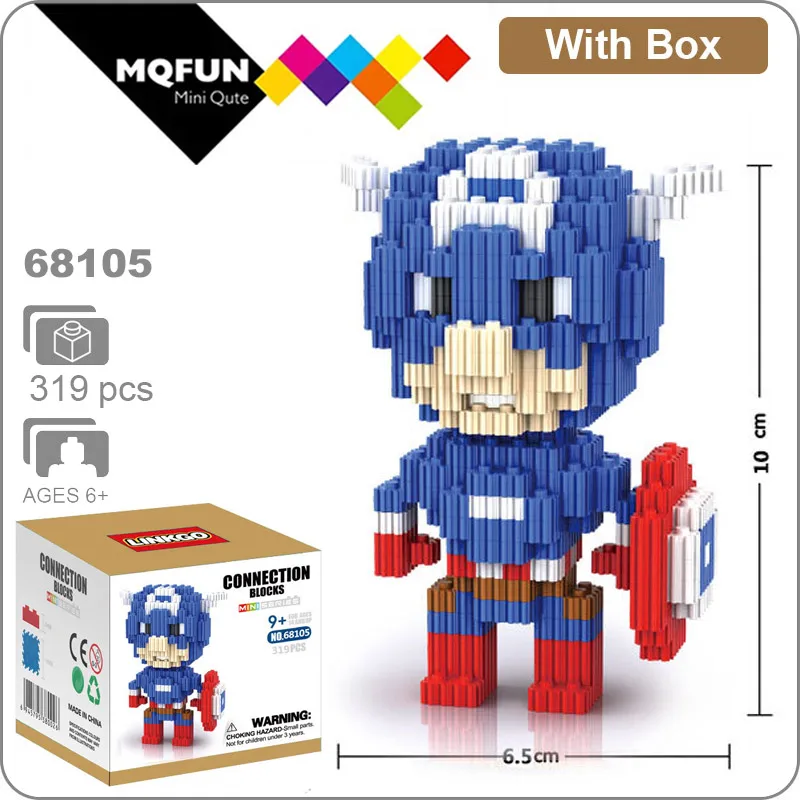 68105 With Box Linkgo Мститель супер герой Железный человек Человек-паук танос фигурки мини строительный блок кирпичи Сборная модель обучающая игрушка - Цвет: 68105 With Box