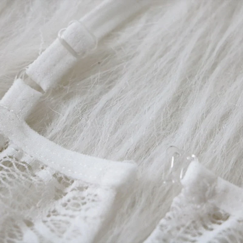 Женский прозрачный комплект с интимным бюстгальтером кружевной Бескаркасный