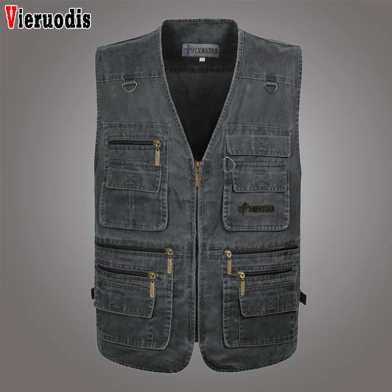 Мужской джинсовый жилет без рукавов повседневная хлопковая приталенная куртка в