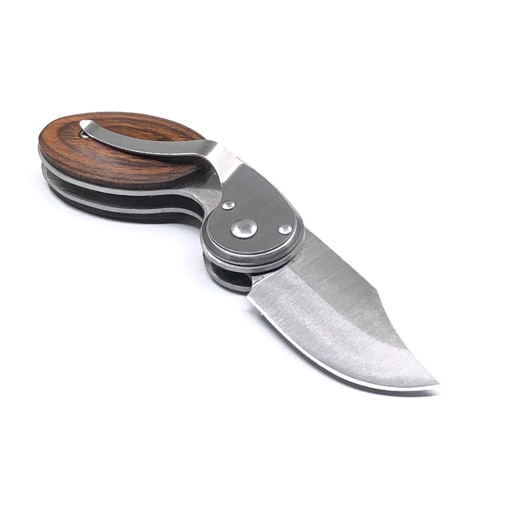 Складной карманный нож для выживания тактический с деревянной ручкой уличный