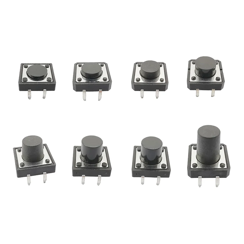 

20Pcs/Lot 12*12*4.3-7MM Switch Panel PCB DIP 4Pin Momentary Tactile Tact Mini Push Button Switch Self-reset Micro Switch Adapter