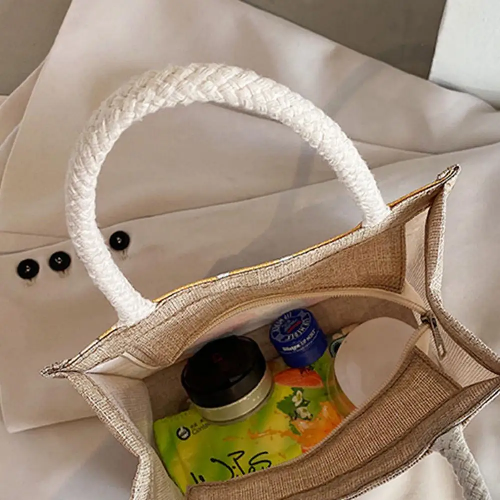 

Storage Pretty Bag Zipper Printing Women Canvas Rope Handles Wide Application Graffiti Printed Tote Bags
