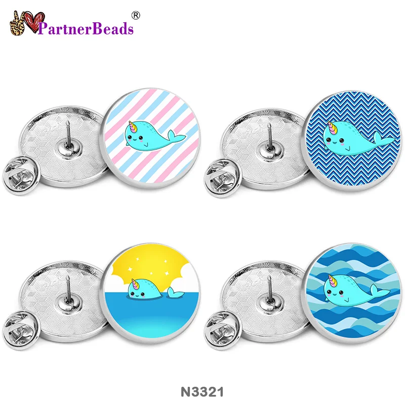 

Blue dolphin Painted Metal Brooch Beautiful Buttons 15mm/18mm/21mm/23mm/25mm/28mm PartnerBeads N3321