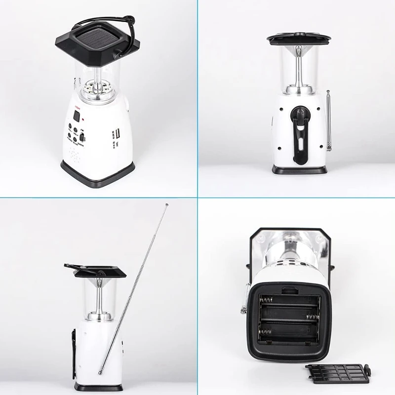 solar dynamo multi functional 4 way powered emergency hand crank fm radio led camping lantern flashlight phones charger free global shipping