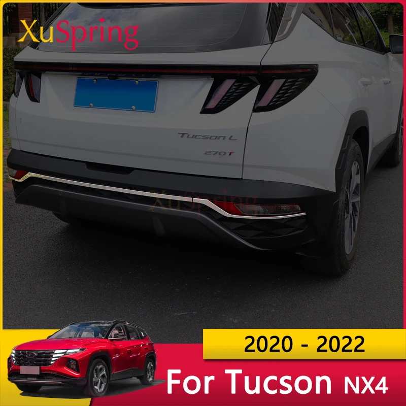 

Car Rear Door Button Trim Tail Bumper Strip Stickers External Garnish Car Styling For Hyundai Tucson 2021 2022 Accessories