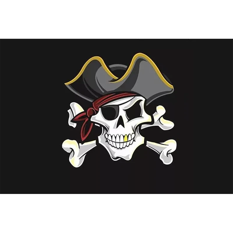 

Pirate Flag 3X5 ft custom Jolly Roger RED BANDANA SKULL AND CROSS Banner 90x150cm FP11