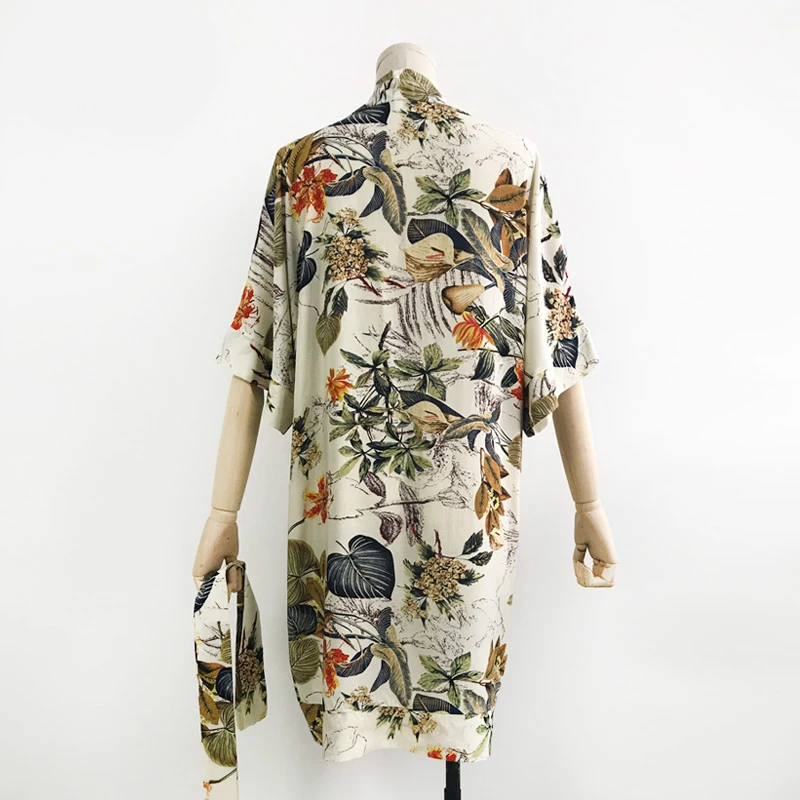 KHALEE YOSE летнее винтажное мини-платье с цветочным принтом поясом и глубоким