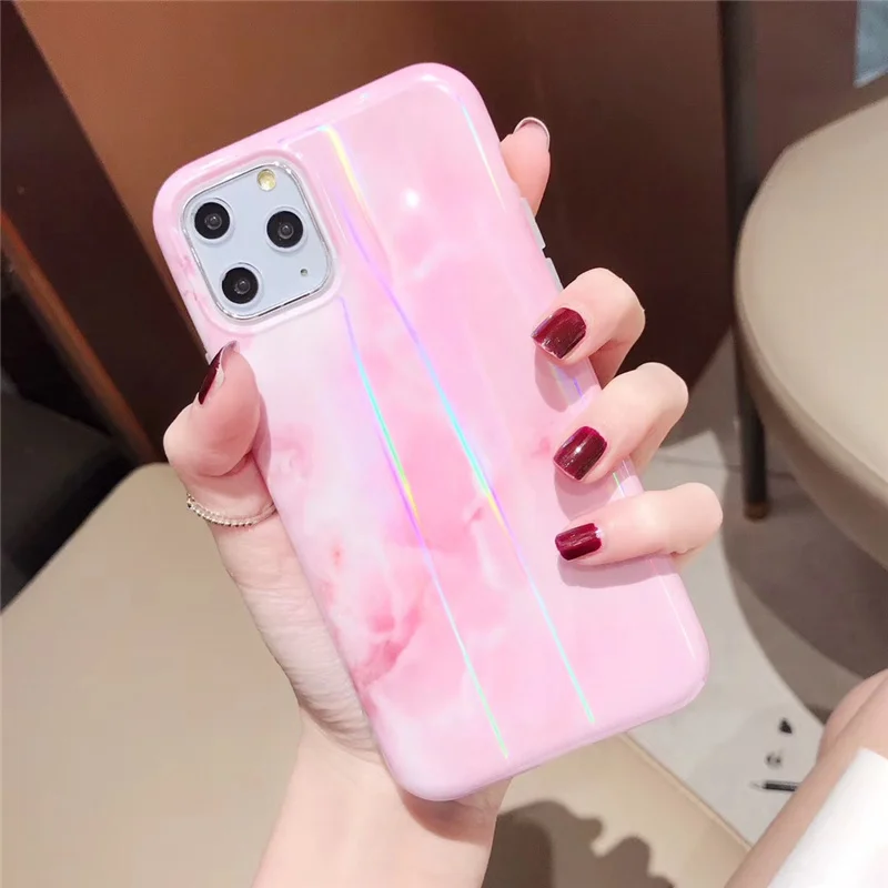 G Aurora laser phone case for iphone 11 11Pro Max case for iphone X XR XS Max 7 8 6 6S Plus Gradient color case capa - Цвет: G