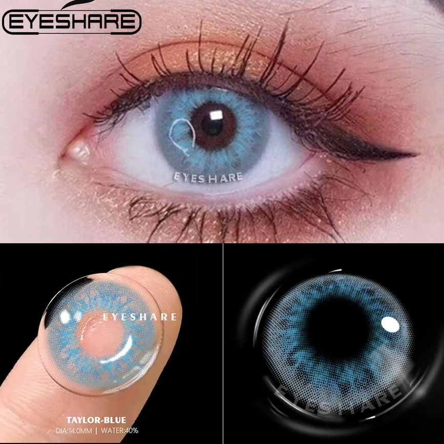 eyeshare colored lenses 1pair natural eye color lens taylor contact lenses for eyes contacts yearly color contact lenses blue free global shipping