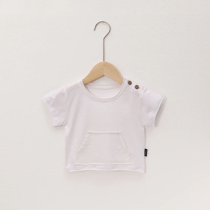 

Ins wind slub cotton flanging workmanship, baby pure cotton vest, summer baby light and thin mens shirt, short sleeves