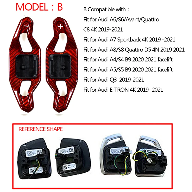 

SK Для Audi A3 S3 RS3 A4 B9 S4 RS4 A5 S5 RS5 A6 S6 A7 A8 S8 Q3 Q5 Q7 RS6 C7 C8 RS7 TT Рулевое колесо из углеродного волокна сдвиг