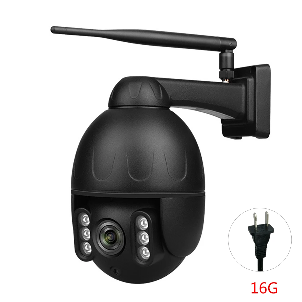 

HD внешняя водонепроницаемая камера безопасности для телефона, Wi-Fi дистанционная камера сигнализации, 1980х1280 16G карта памяти США/ЕС/Великобри...