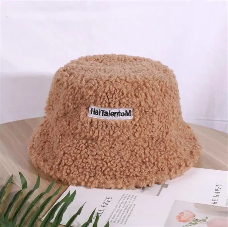 

2020 Spring New Bucket Hat Caps Faux Fur Women Panama Fishing Bucket Hat Casual Outdoor Fluffy Panama Drop Shipping