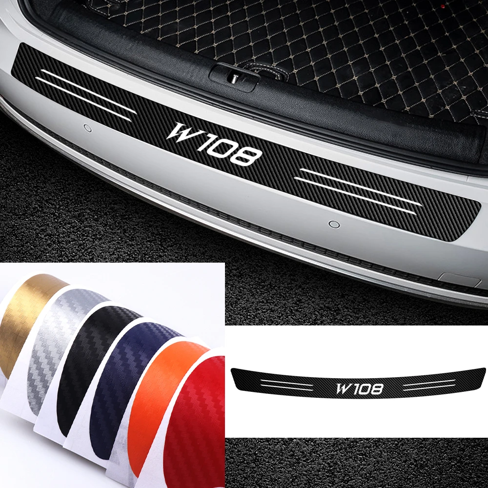 

1PCS Car Trunk Guard Plate Car Sticker 3D Carbon Fiber Waterproof Protection Film For MercedesBenz AMG W124 W212 accessories