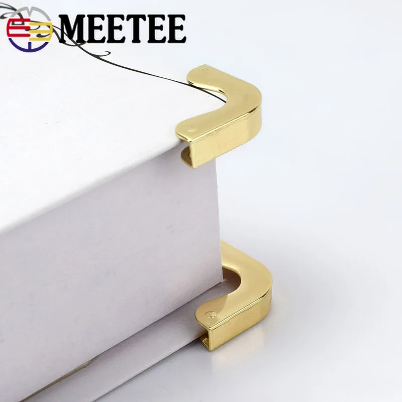 Meetee 5/10 шт. 25*37 мм угловая металлическая стандартная пряжка ручная облицовочная