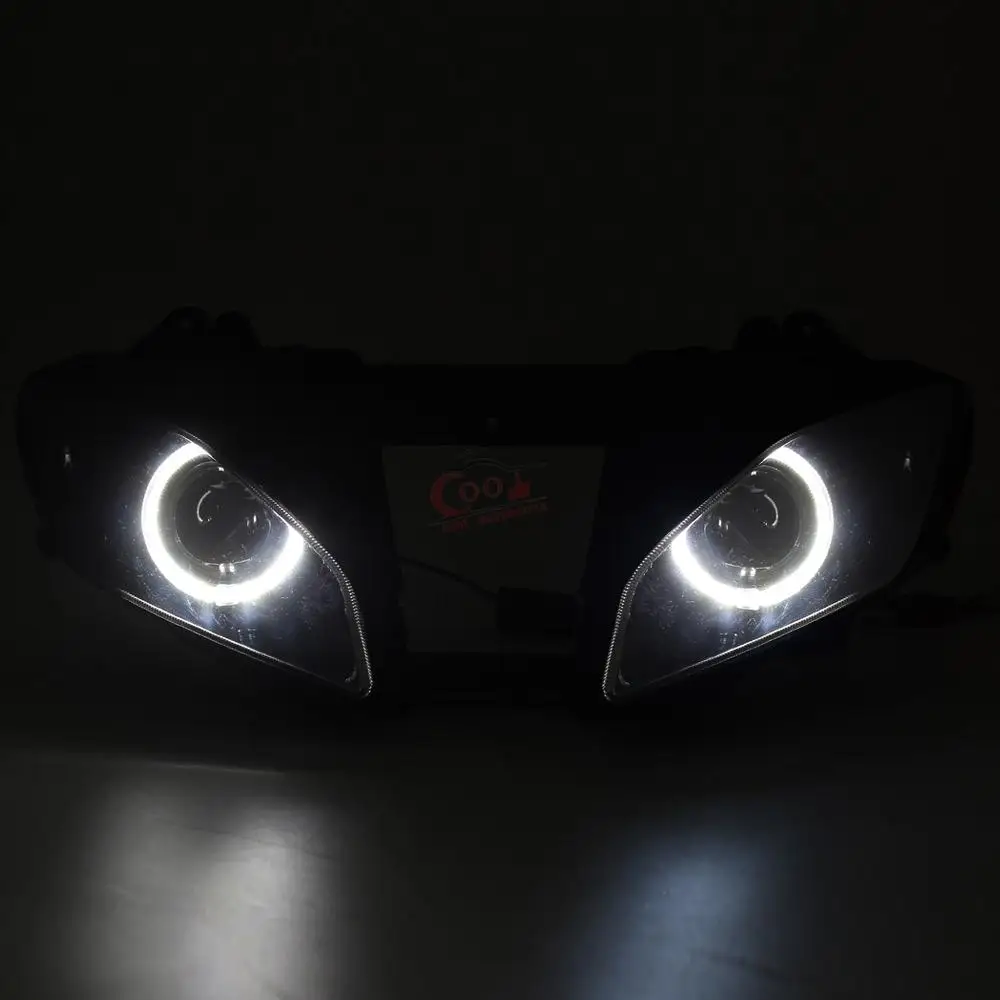 Модифицированная фара проектора для мотоцикла Красный Глаз Дьявола белый глаз