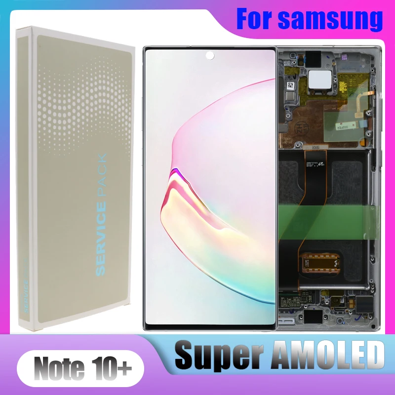 Оригинальный ЖК-дисплей 6 8 ''Note 10 + для Samsung Galaxy NOTE10 N975 N975F N9750/DS с рамкой